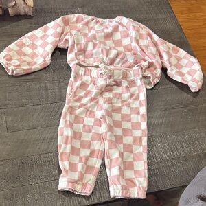 Siix 12-18m pink checkered matching set